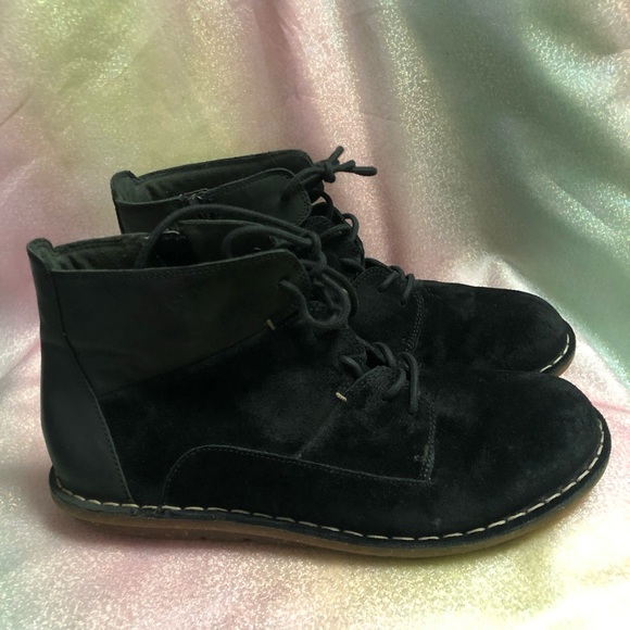 Clarks Tamitha suede leather lace-up black boots booties size 7.5 women’s 13281 - Picture 2 of 9